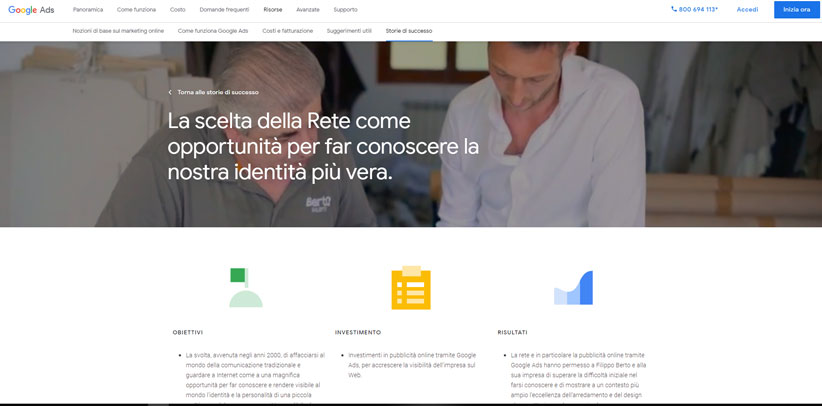 BertO caso estudio italiano según Google