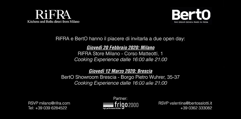 BertO & RiFRA: Open day a Milano