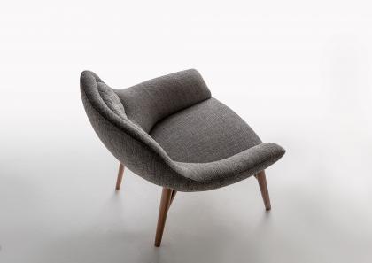 Sillón Hanna con Estructura de Madera Maciza - Berto Salotti