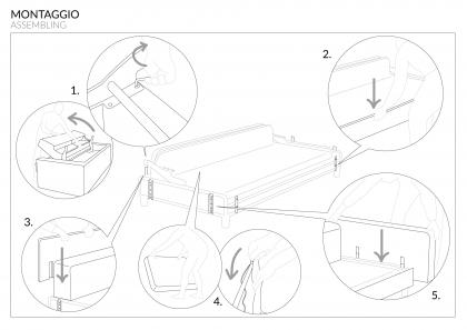 Instrucciones de montaje sencillas del sofá cama - BertO