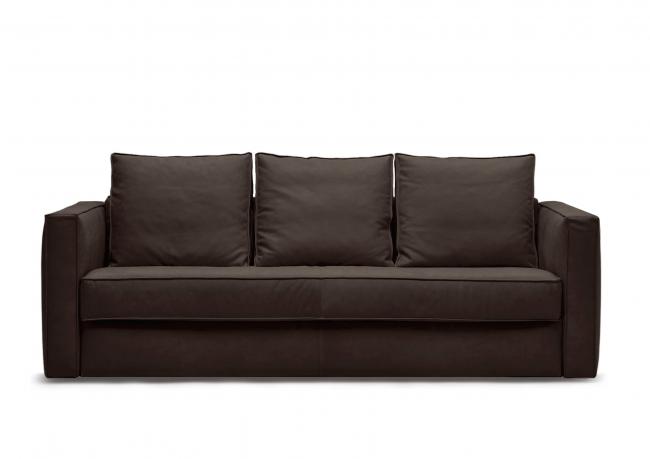 Sofá-cama de piel Robinson - 3 plazas cm L.215 x P.100 x H.90