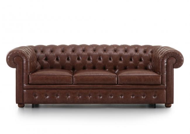 Sofá cama Chesterfield de polipiel - BertO Outlet