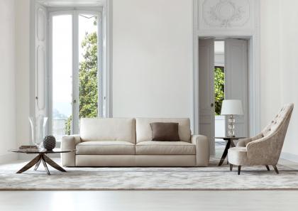 Sofá Moderno de Piel Joey - Versión Confort, con respaldos altos y asiento menos profundo