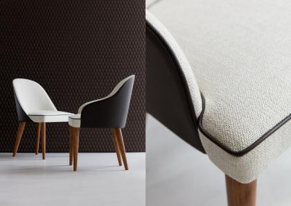 Silla Judy de tela y piel