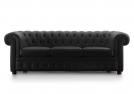 Sofá Chesterfield de cuero negro - BertO Outlet