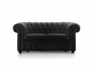 Sofá Chesterfield de cuero negro - BertO Outlet