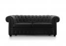 Sofá Chesterfield de cuero negro - BertO Outlet