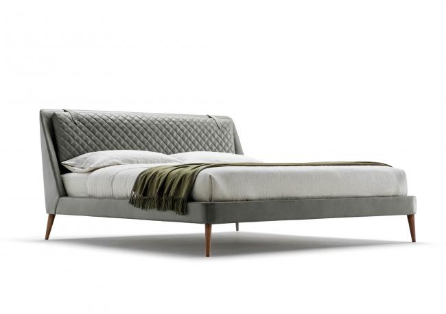 Cama doble acolchada con patas altas Chelsea - BertO Outlet