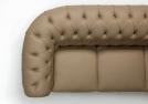 Clásico sofá cuero capitonne con cojín de asiento relleno de espuma de poliuretano- Berto Prima