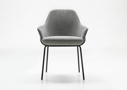 Silla de diseño Jackie con brazos - cm L.58,5 x D.59 x H.83  - BertO Salotti