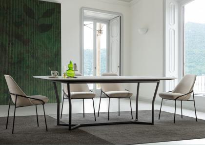 CJ mesa de diseño  con top de mármol de carrara - BertO Salotti