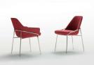 Conjunto de sillas Jackie rojas con reposabrazos y sin reposabrazos - Berto Outlet